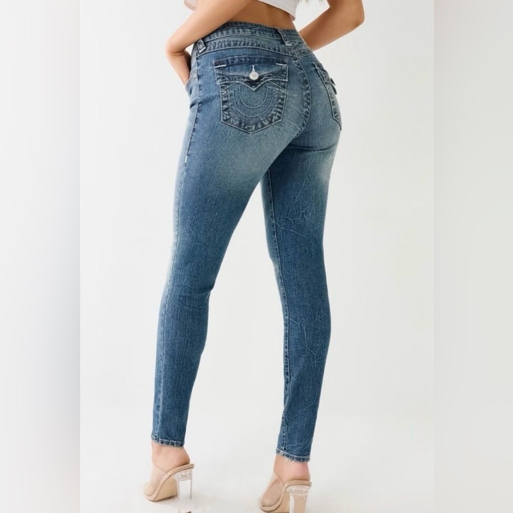 True Religion Flap Pocket Skinny Jeans | Y2K Curvy Fit | Size 28